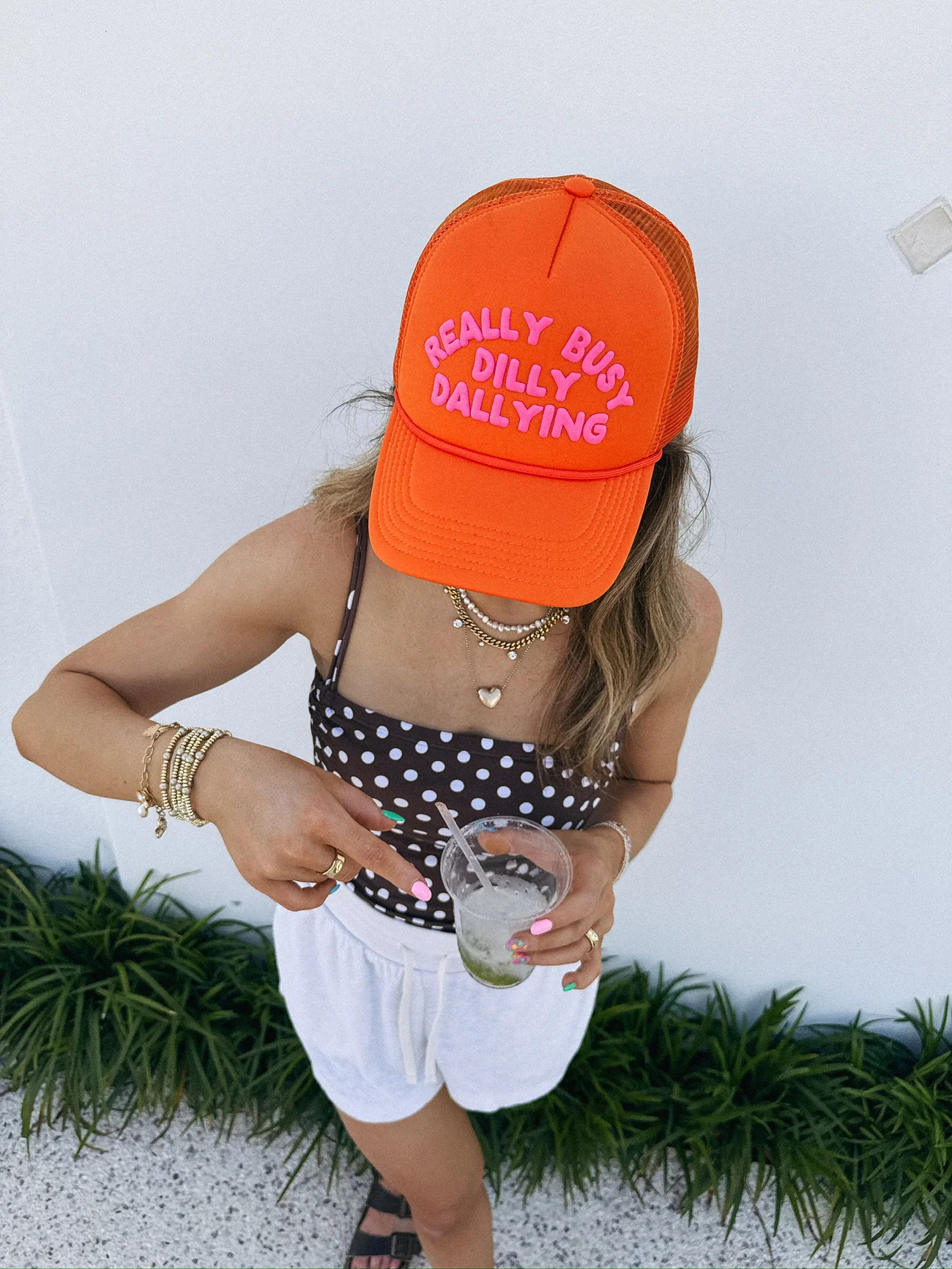 ETTA OG | dilly dallying trucker hat - orange | Etta+East