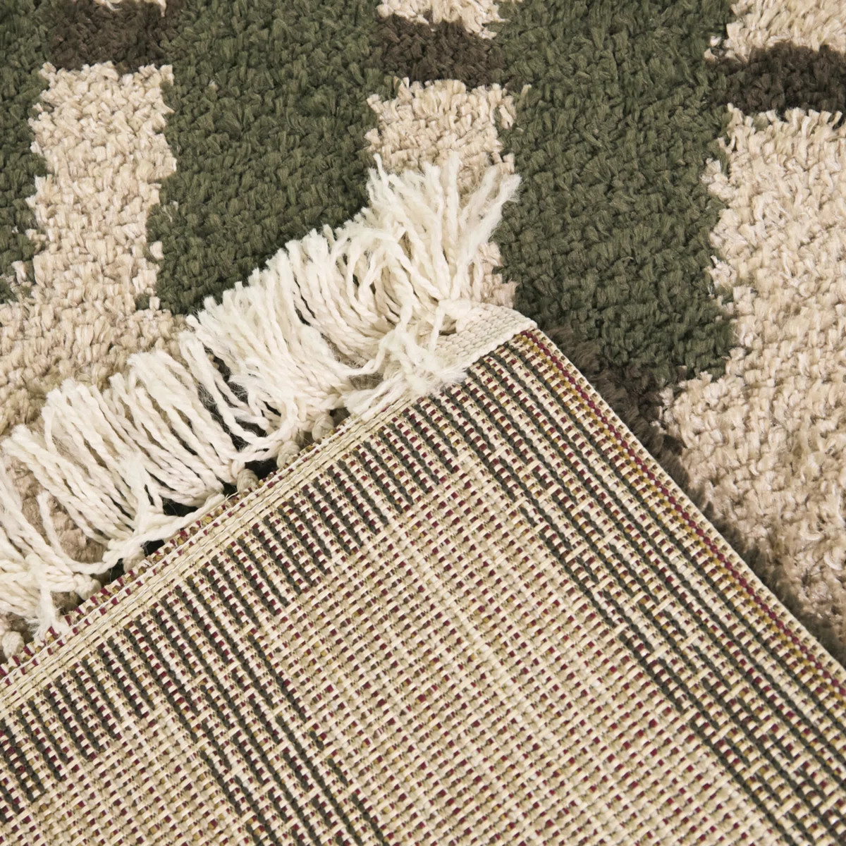 Meeks Green Geometric Grid Area Rug | Wayfair North America