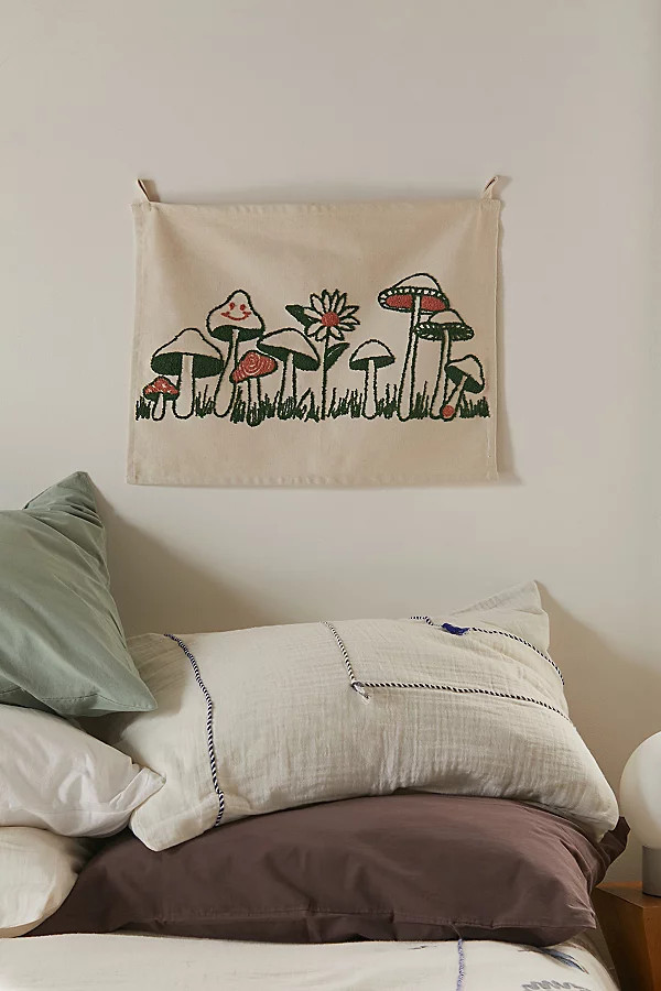 Mushroom Friends Embroidered Tapestry | Urban Outfitters (US and RoW)