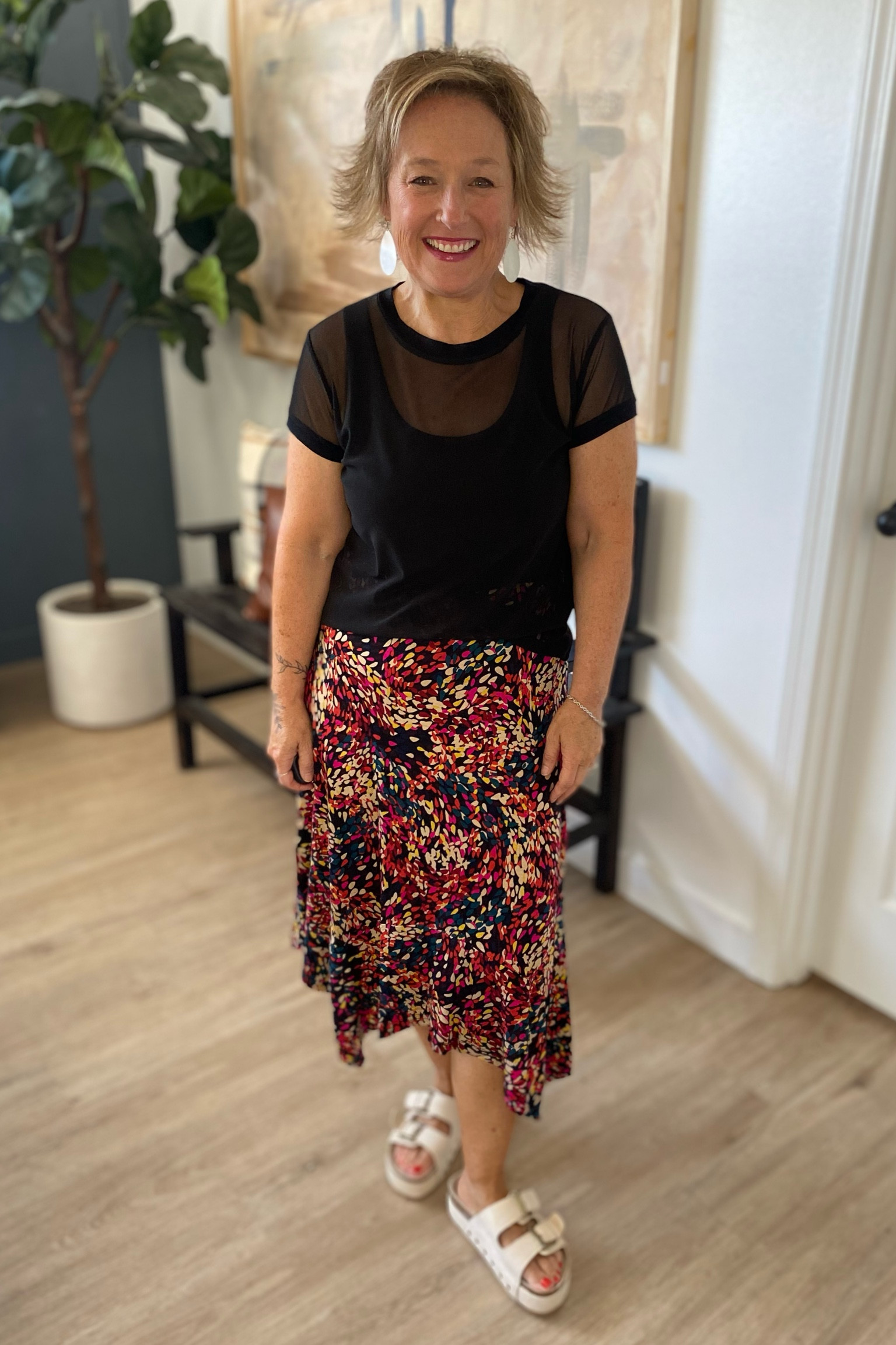 The sheer top and boho skirt 

#LTKFallSale #LTKMidsize #LTKFindsUnder50