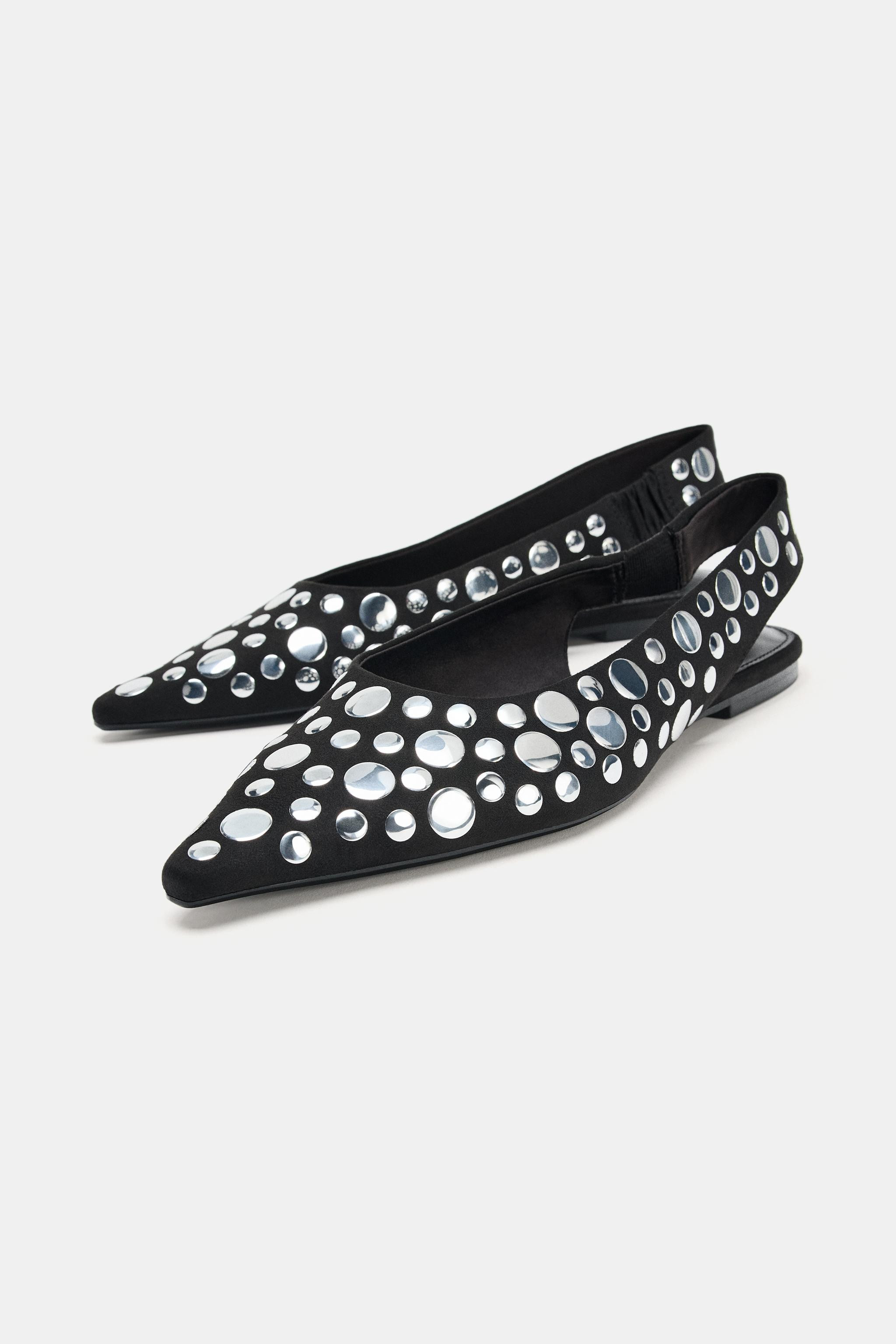 STUDDED SLINGBACK FLATS | Zara US