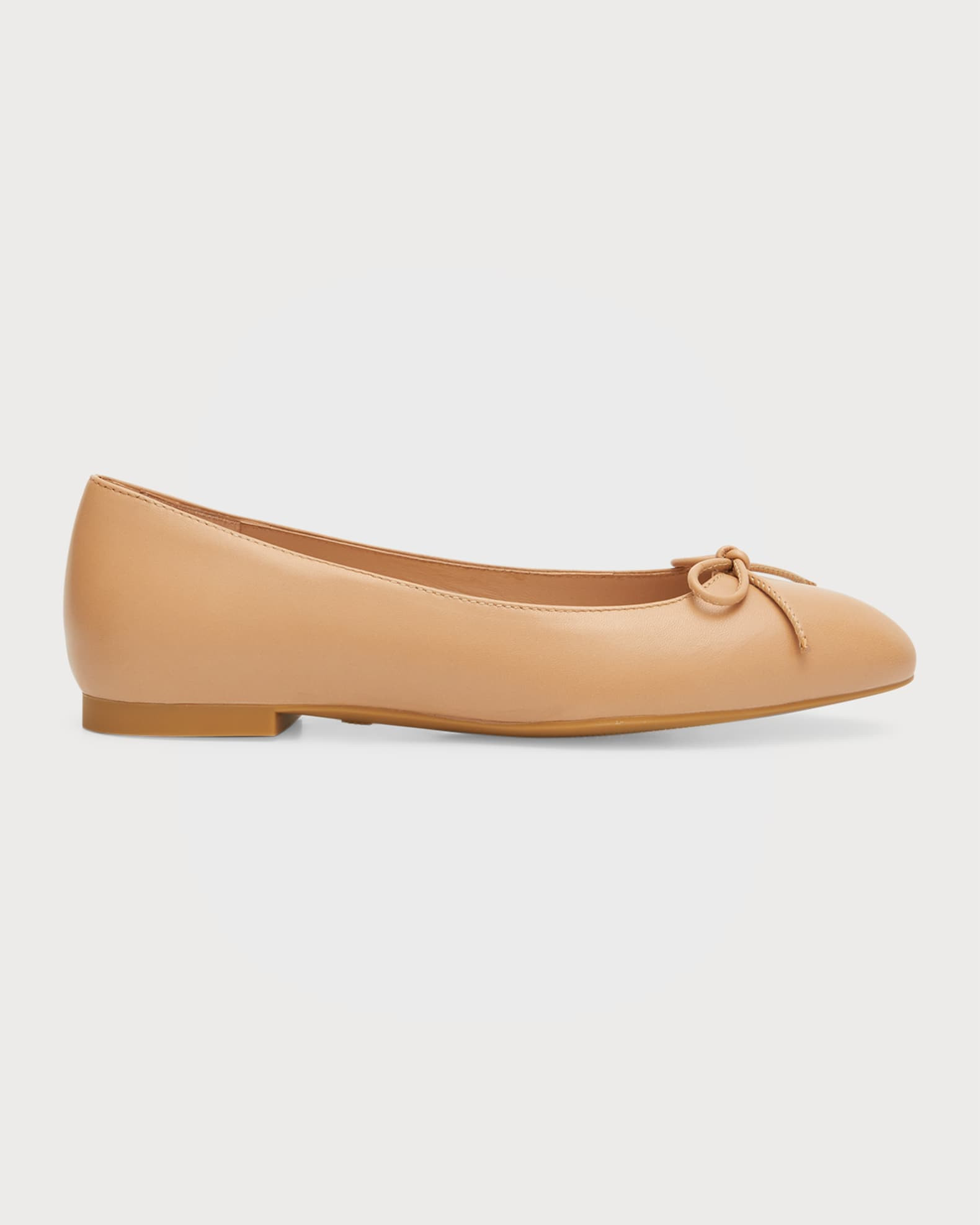 Stuart Weitzman Leather Bow Ballerina Flats | Neiman Marcus
