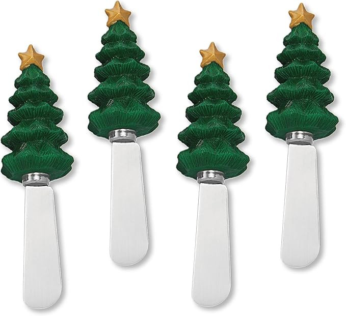 Supreme Housewares Cheese and Butter Spreader Knives Christmas Decor 4-Piece Hand Painted Resin H... | Amazon (US)