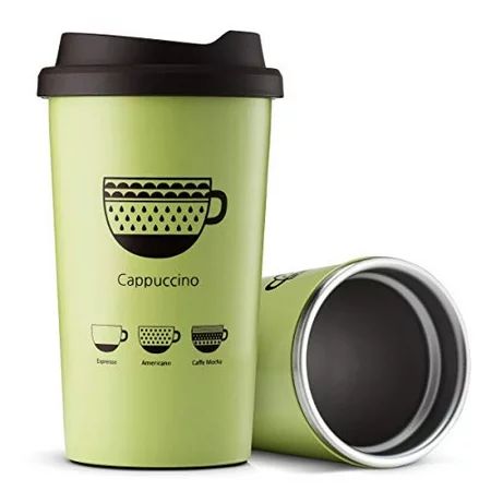 JVR Stainless Steel Reusable Coffee Cup Double Wall Vacuum Insulated Travel Coffee Mug with Lid 13 o | Walmart (US)