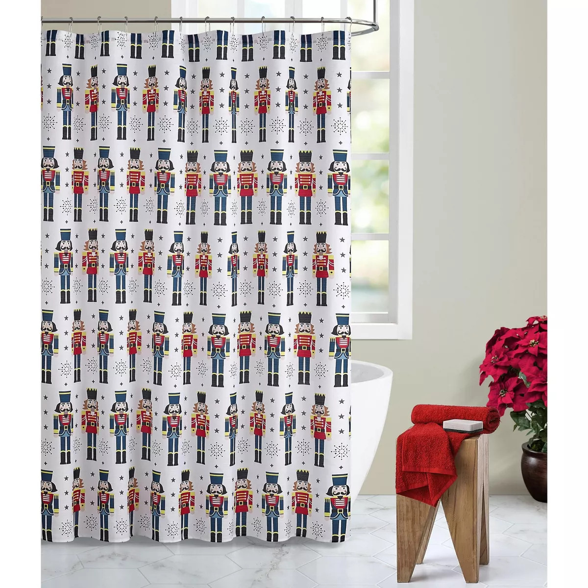 Kate Aurora Holiday Living Christmas Nutcrackers Fabric Shower Curtain | Target