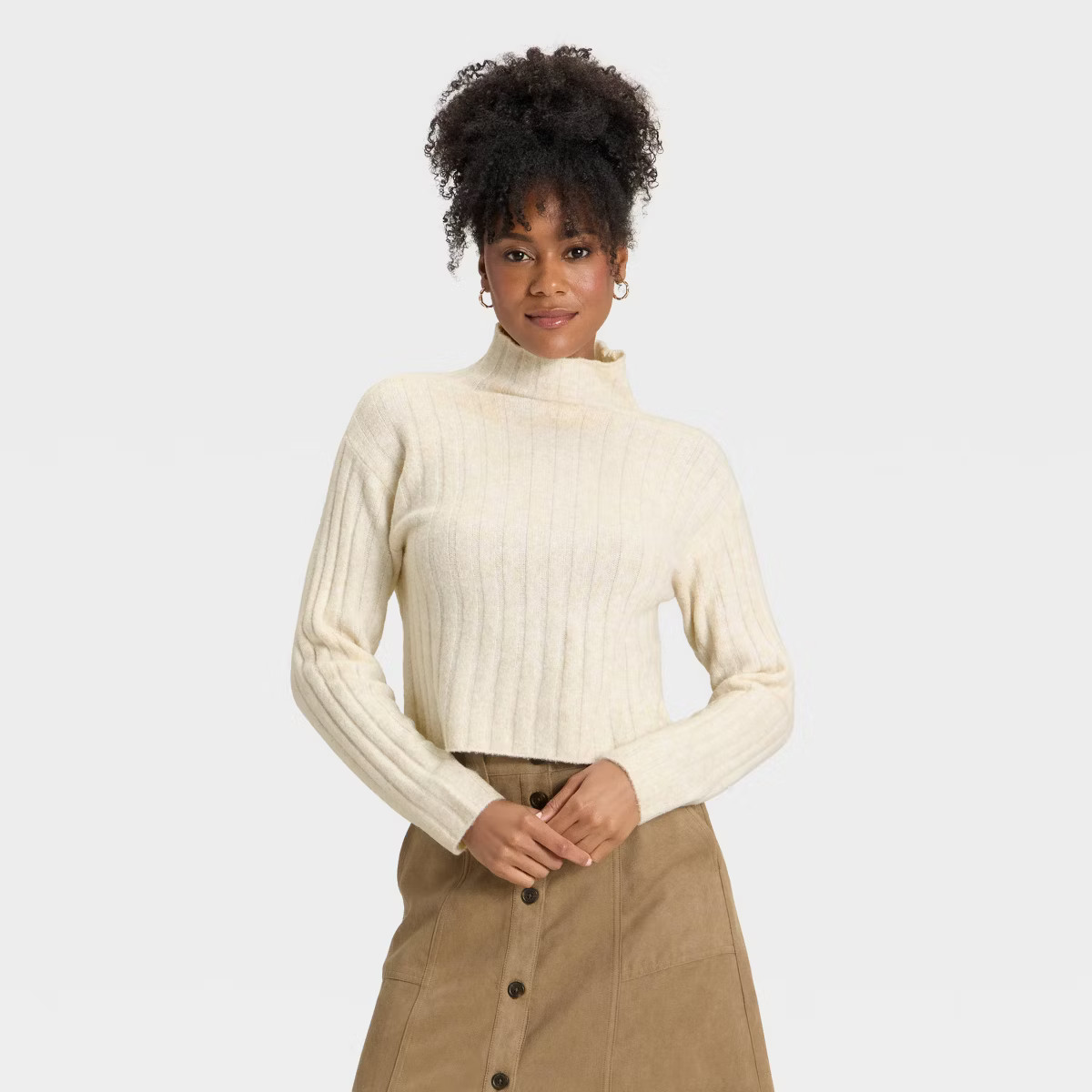 Women's Ribbed Mock Turtleneck Pullover Sweater - Universal Thread™ | Target