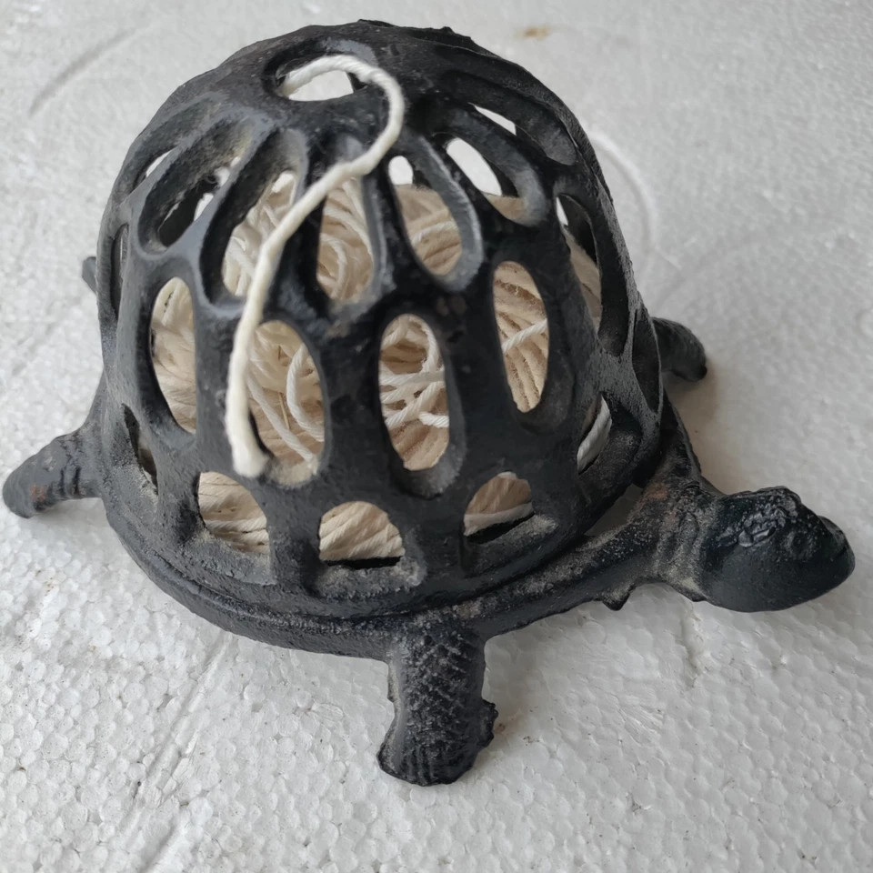 Vintage Black Cast Iron Turtle String Twine Yarn Holder Dispenser | eBay US