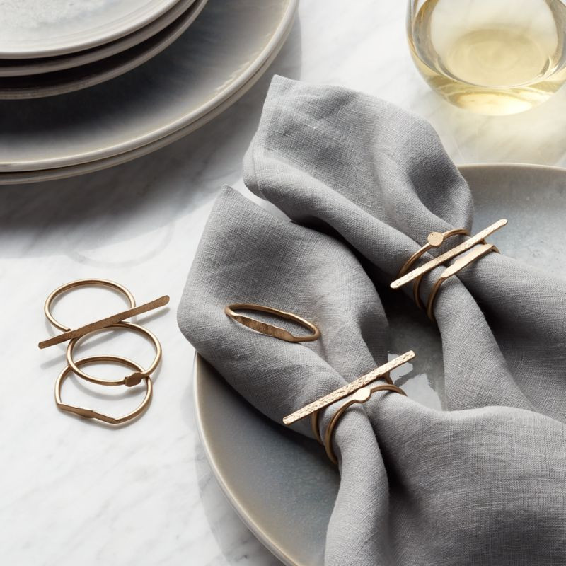 Dainty Gold Napkin Rings, Set of 3 + Reviews | Crate & Barrel | Crate & Barrel