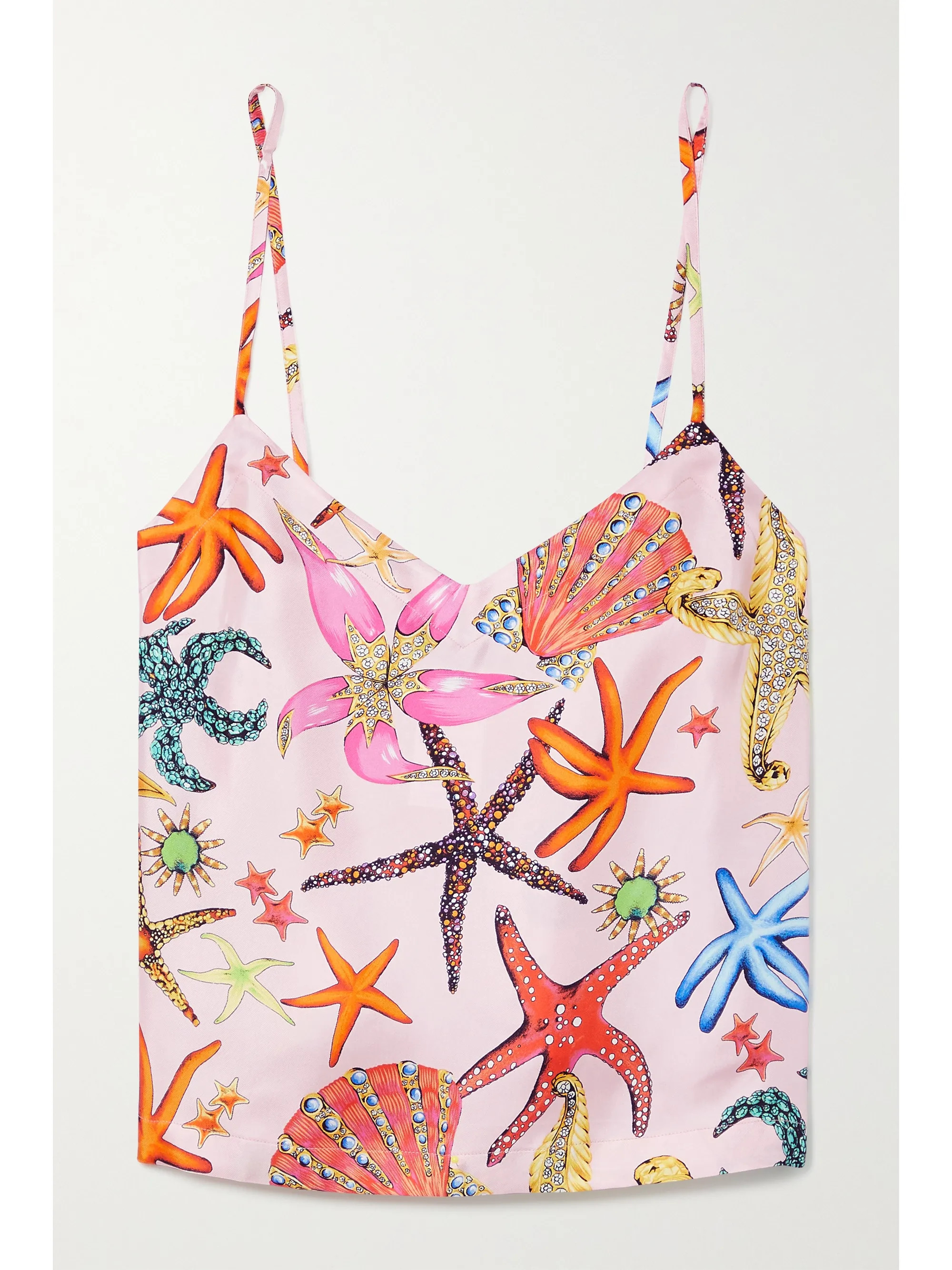 Pink Printed silk-twill camisole | Versace | NET-A-PORTER | NET-A-PORTER (US)