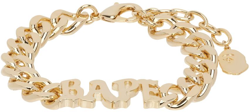 BAPE - Gold 'Bape' Bracelet | SSENSE