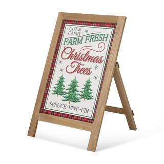 24 in. H Christmas Wooden Porch Sign/Standing Decor | The Home Depot