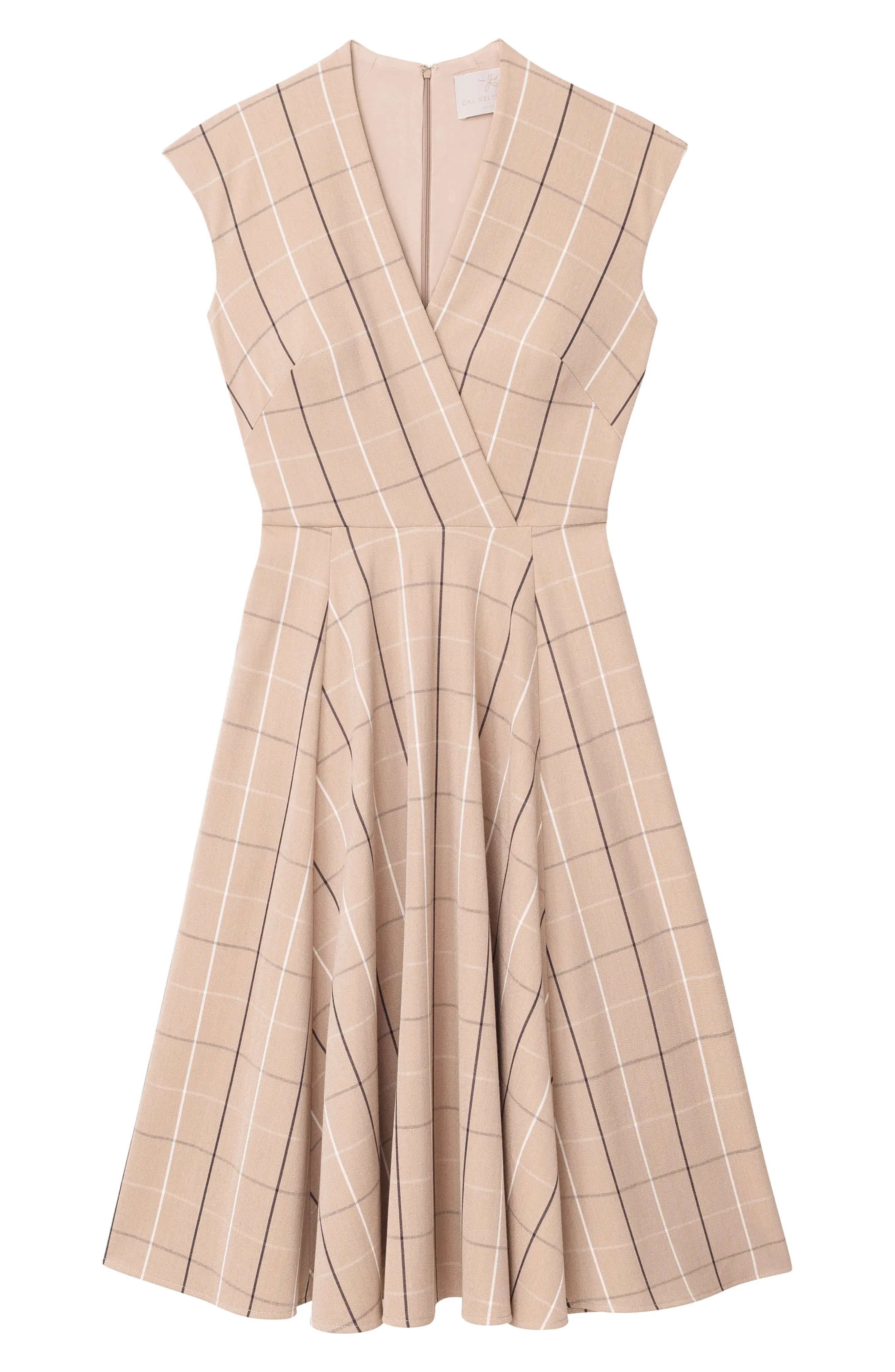 Gal Meets Glam Collection Eva Windowpane Check Faux Wrap Dress | Nordstrom
