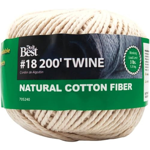 Do it Best Cotton Twine - Twisted, Light Weight, Natural Cotton Twine String - 200 Ft | Amazon (US)