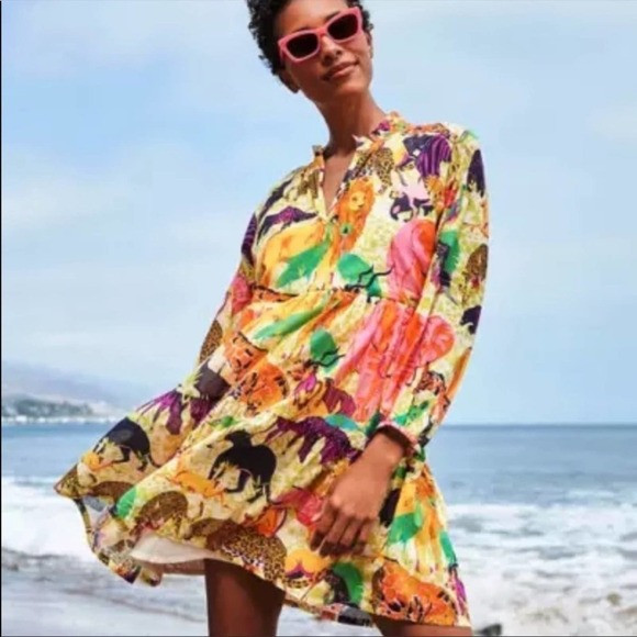J. Crew Tiered Popover Dress in Ratti Safari Print Size XXS NWT | Poshmark