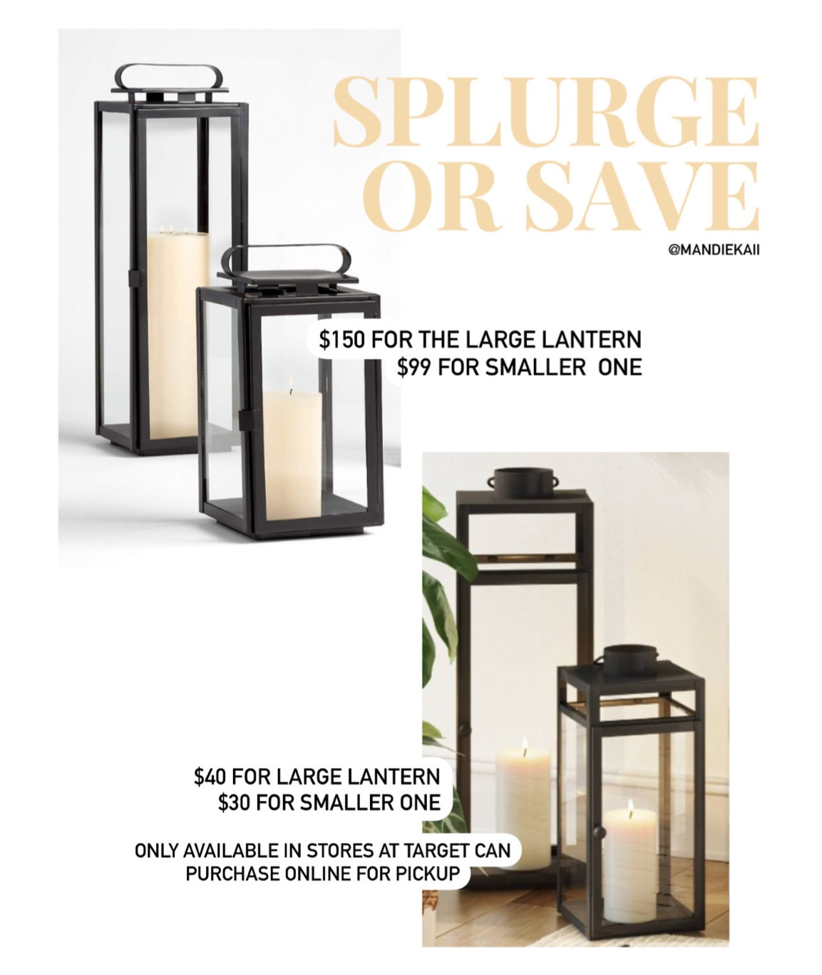 🖤 30 inch lanterns perfect for outdoor / entry way! 