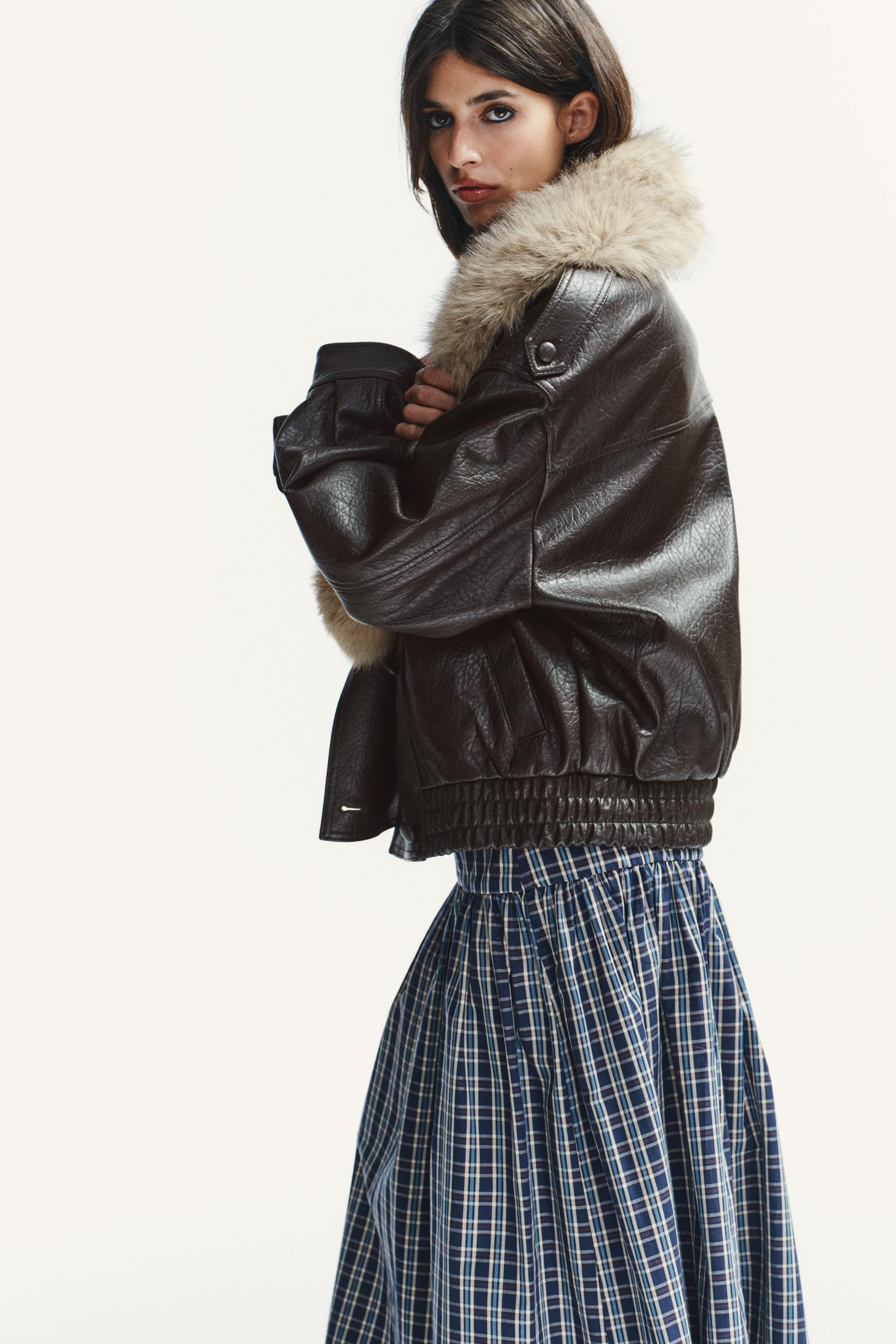 FAUX LEATHER JACKET WITH REMOVABLE COLLAR | Zara US