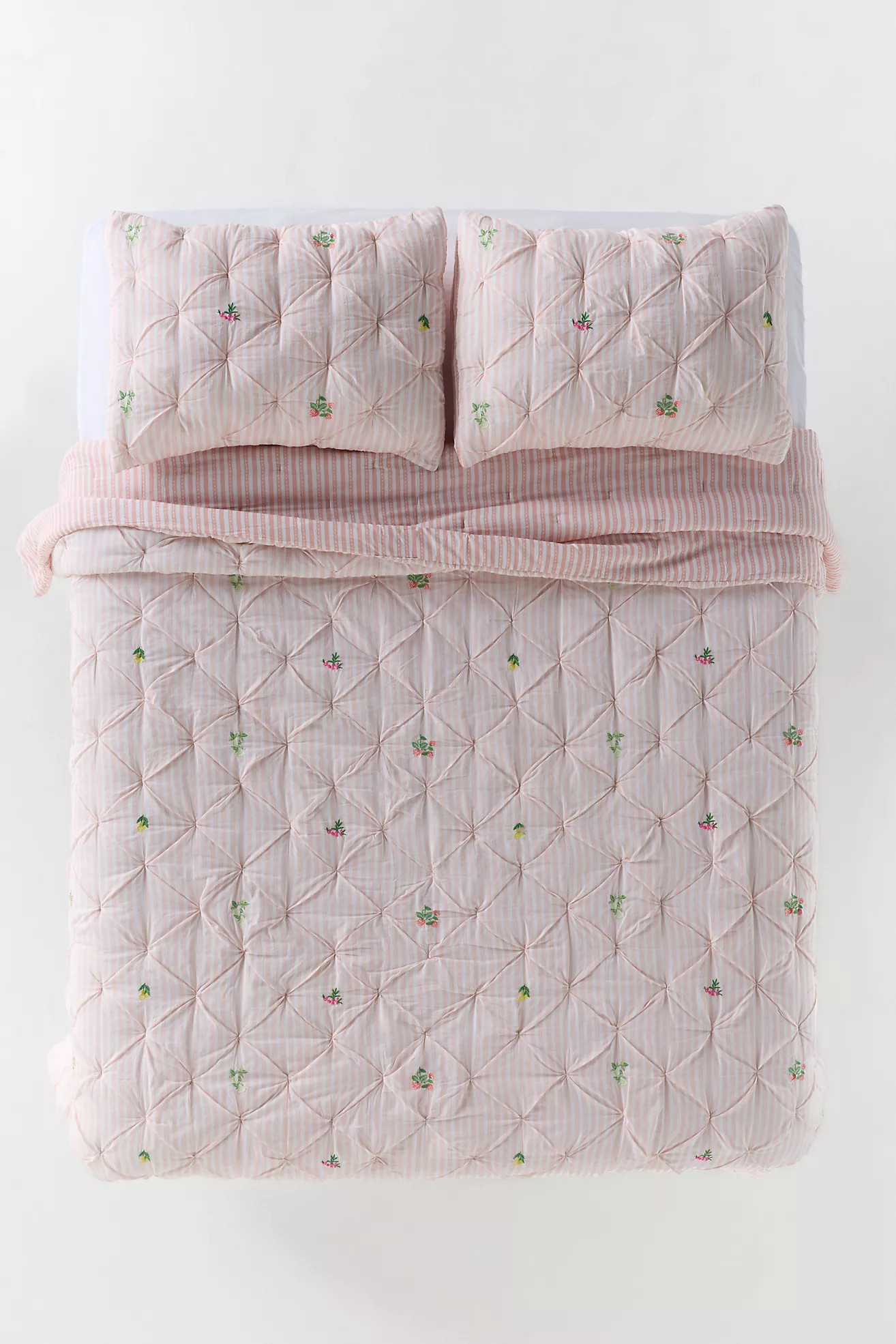 Emilia Cotton Voile Floral Icon Embroidered Quilt | Anthropologie (US)