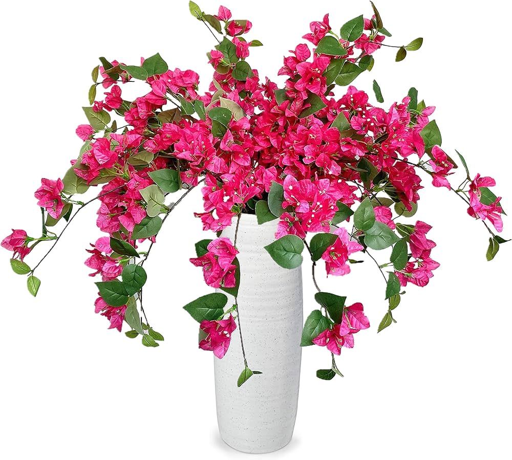 Pack of 16 Artificial Bougainvillea Silk Vines Hanging Flower Stems for Wedding & Home Decoration... | Amazon (US)