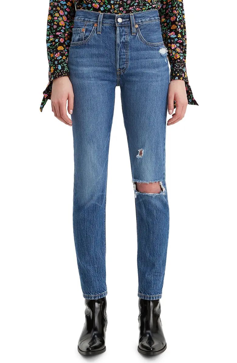 501® Ripped High Waist Ankle Skinny Jeans | Nordstrom