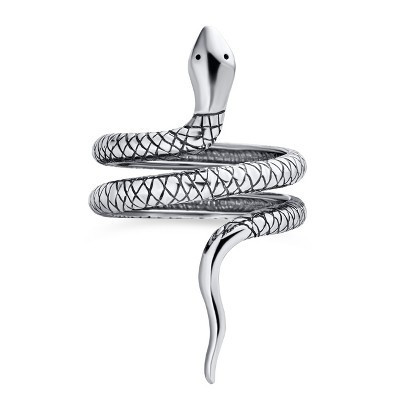 Bling Jewelry Boho Coil Wrap Serpent Snake Ring Full Finger Band Texture Sterling Silver Size - 6 | Target