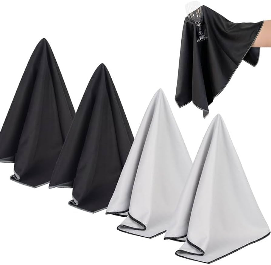 SINLAND Microfiber Glass Polishing Cloths Large Size Thick Lintless Drying Towels for Wine Glasse... | Amazon (US)