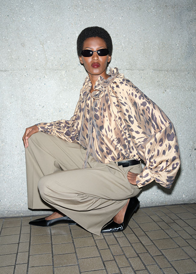 Ruffled Tie-Neck Blouse | & Other Stories US