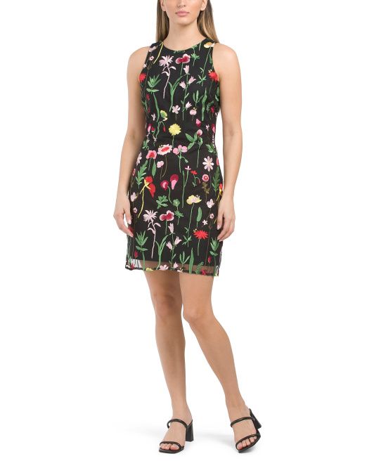 Sleeveless Floral Embroidered Mini Dress | TJ Maxx
