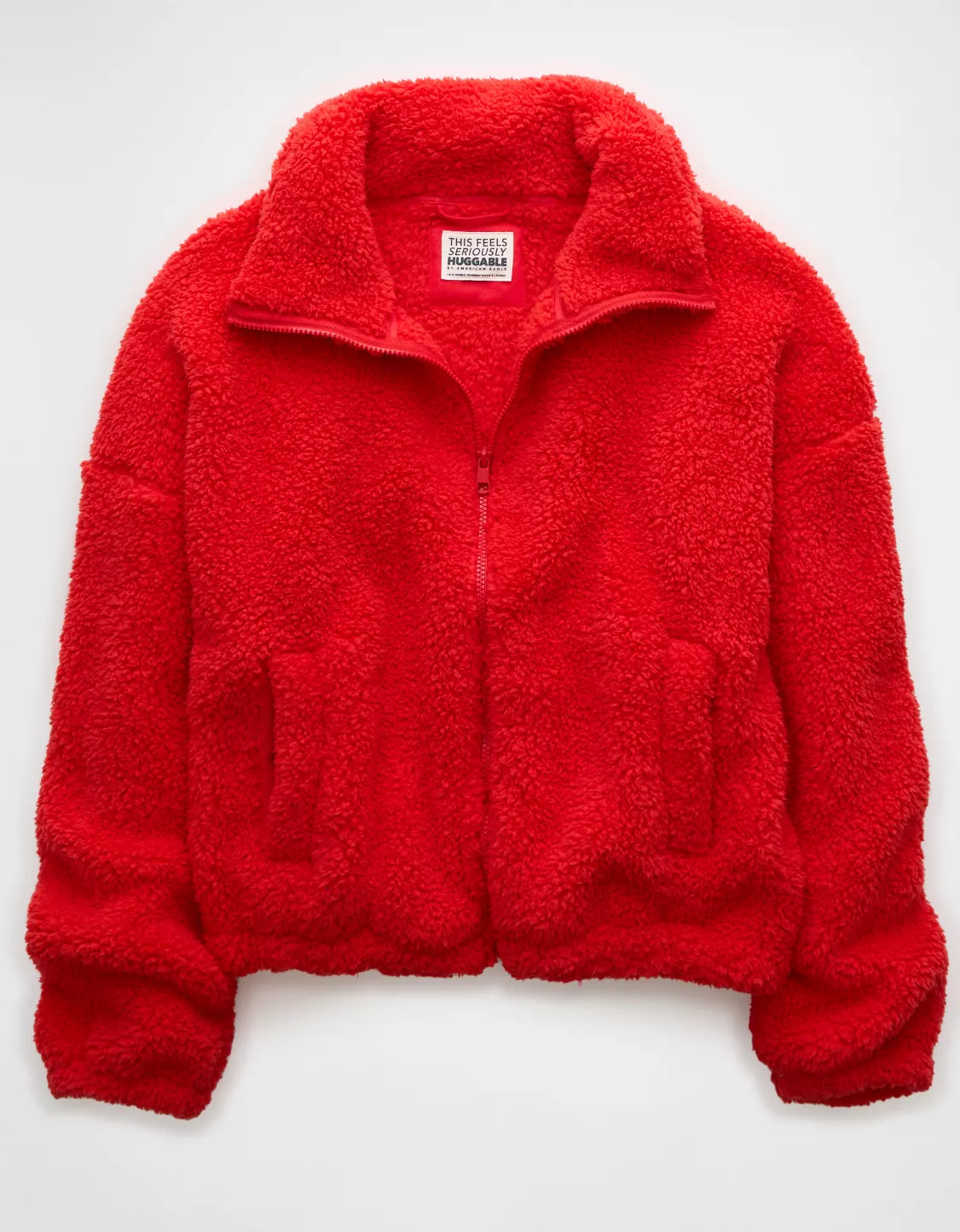 AE Zip-Up Bear Hug Sherpa Sweatshirt | American Eagle Outfitters (US & CA)