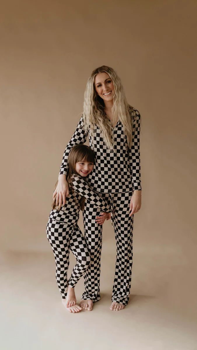 Black Checker Sets | Women's Bamboo Pajamas | Forever French