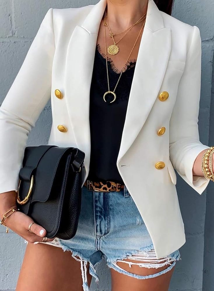 Asvivid Womens Casual Pocketed Office Blazers Draped Open Front Cardigans Jacket Work Suit | Amazon (US)