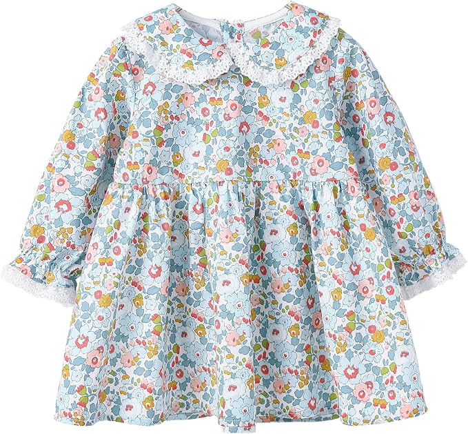 pureborn Baby Toddler Girl Dress Short and Long Sleeve Cotton Playwear Dresses 0-6T | Amazon (US)