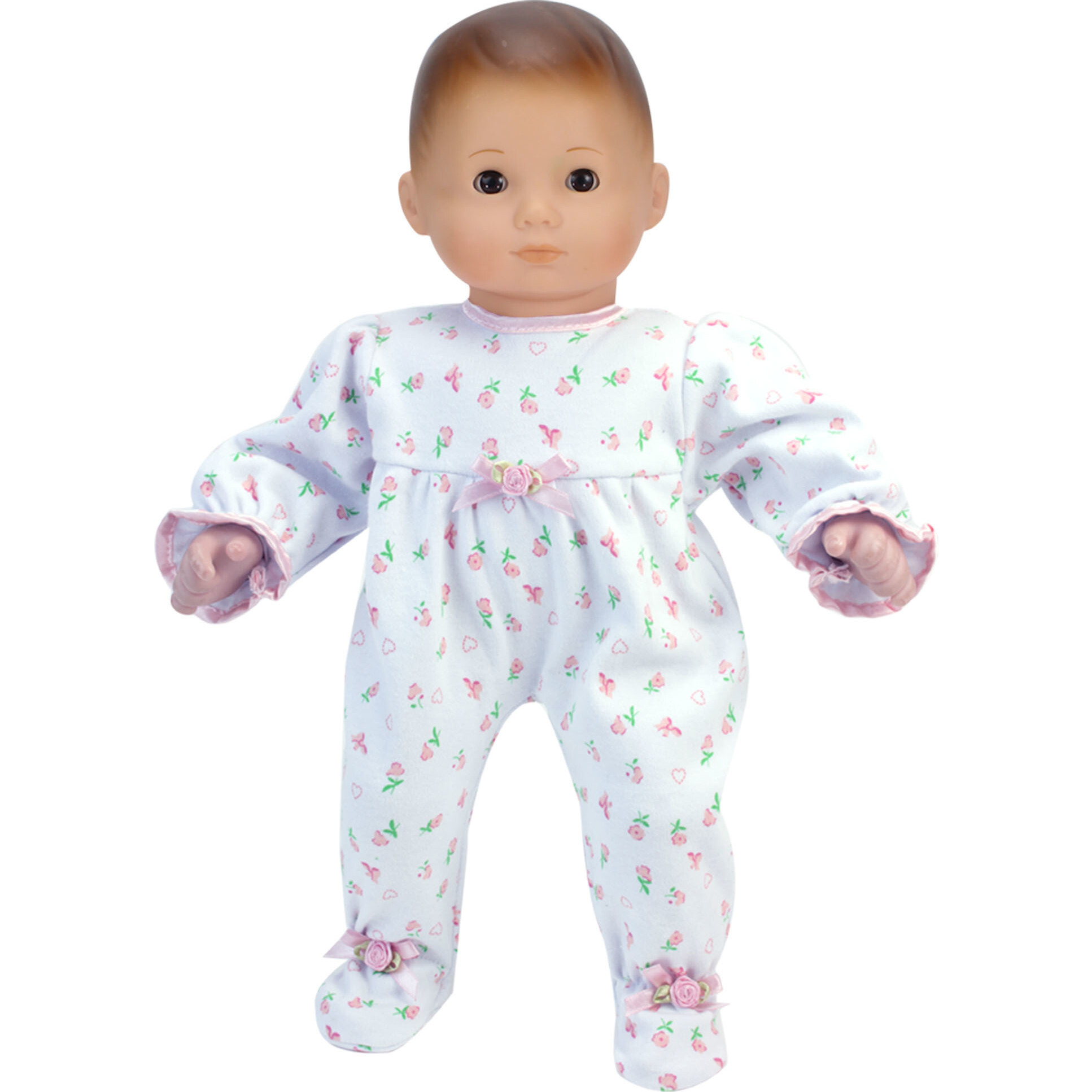15" Doll Floral Print Sleeper, Light Pink | Maisonette