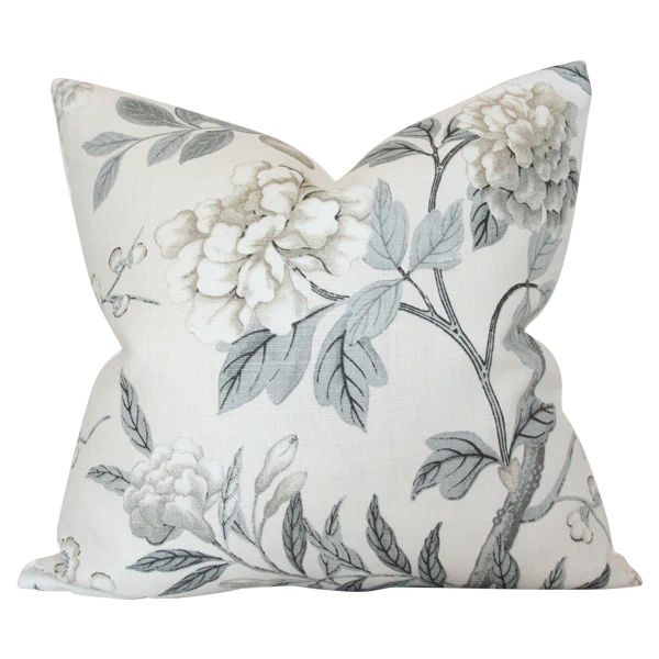 Emperor's Garden Grey Designer Pillow | Arianna Belle