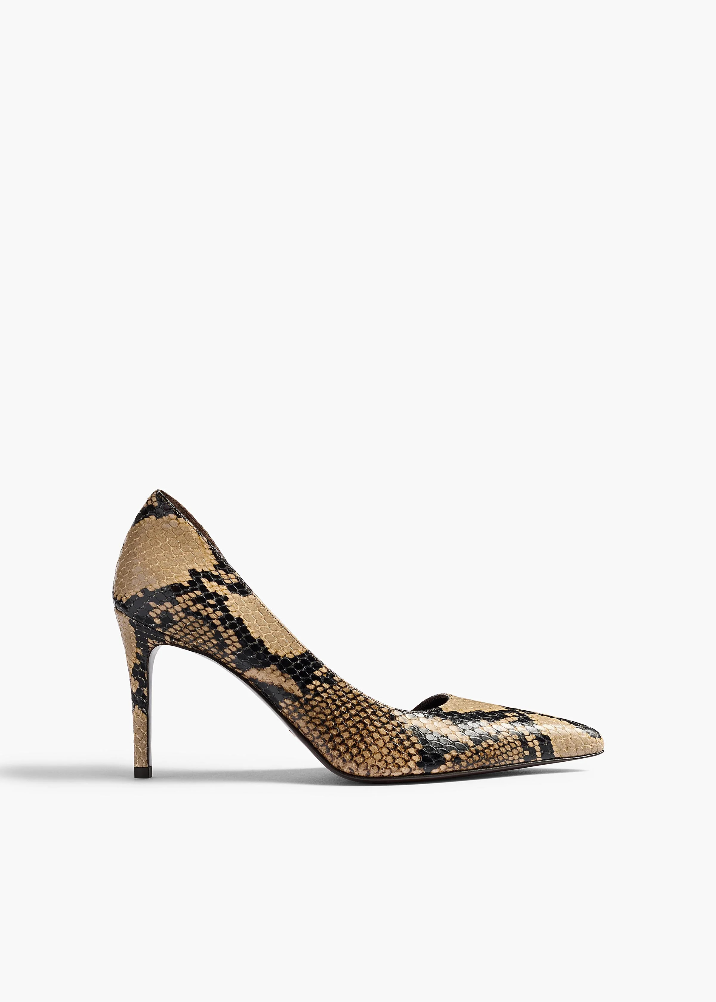 KHAITE - Jett D'orsay Pump In Python-Embossed Taupe | Khaite