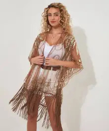 Golden Hour Sequin Kimono | Joe Browns
