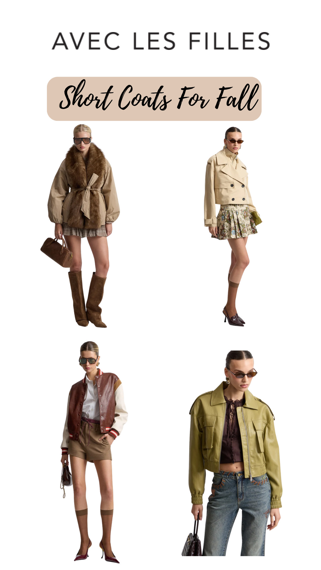 Short coats are such a good fall layer 🍂 Sharing a few styles to add to your fall wardrobe from @Avec Les Filles

#FallCoats #FallJackets #ShortCoats #FallFashion #FallStyle #FallOutfits #WomensFashion #Outerwear #JacketStyle #FallWardrobe #LTKStyle #FashionFinds 

 #LTKgrwm #LTKSeasonal #LTKU