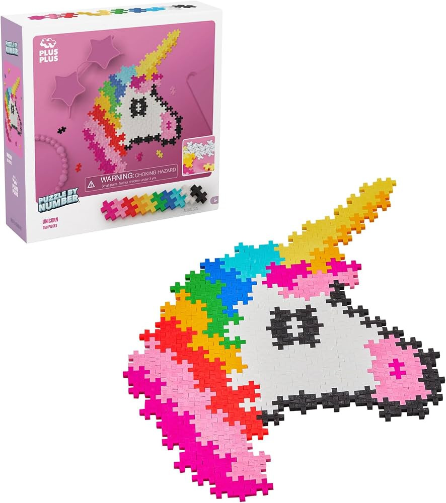 Plus Plus Puzzle By Number, 250 Piece Mini Interlocking Hashtag Color Blocks, 3D Pixel Art Kit fo... | Amazon (US)