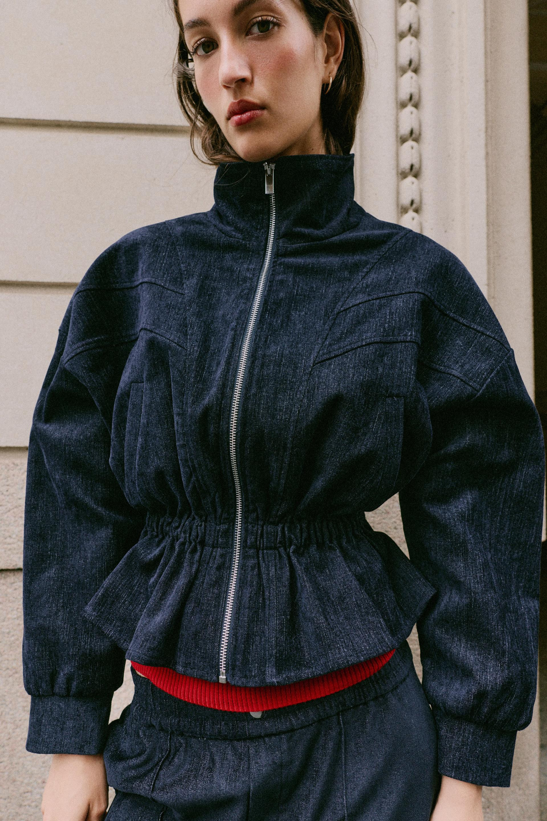 ELASTIC WAISTBAND PEPLUM JACKET | Zara US