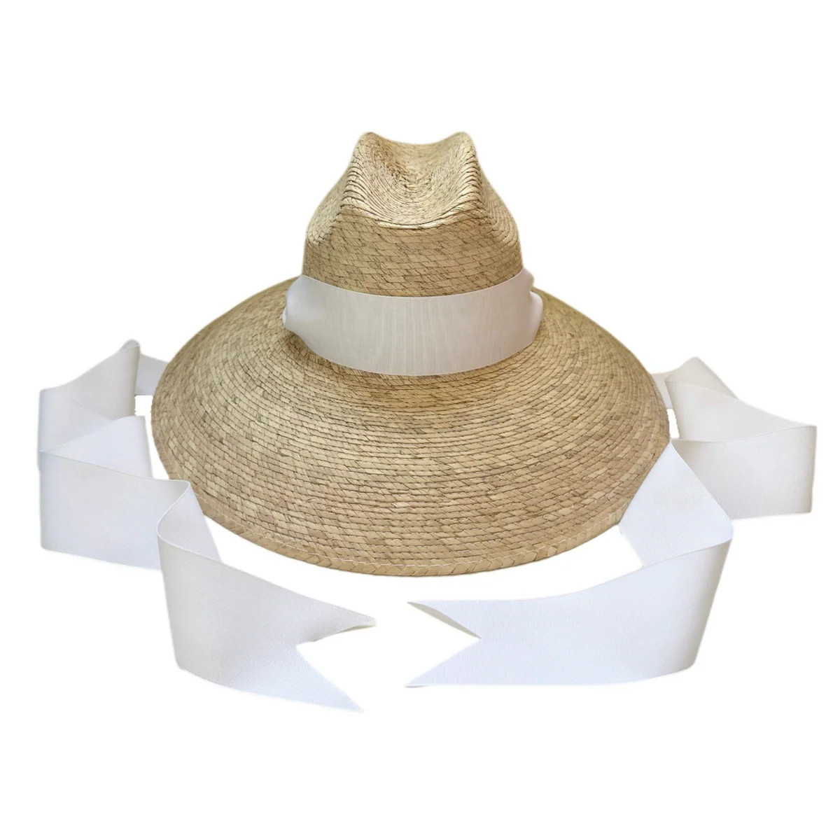 Hollyhock Sun Hat -  White Long Grosgrain Ribbon | The Well Appointed House, LLC