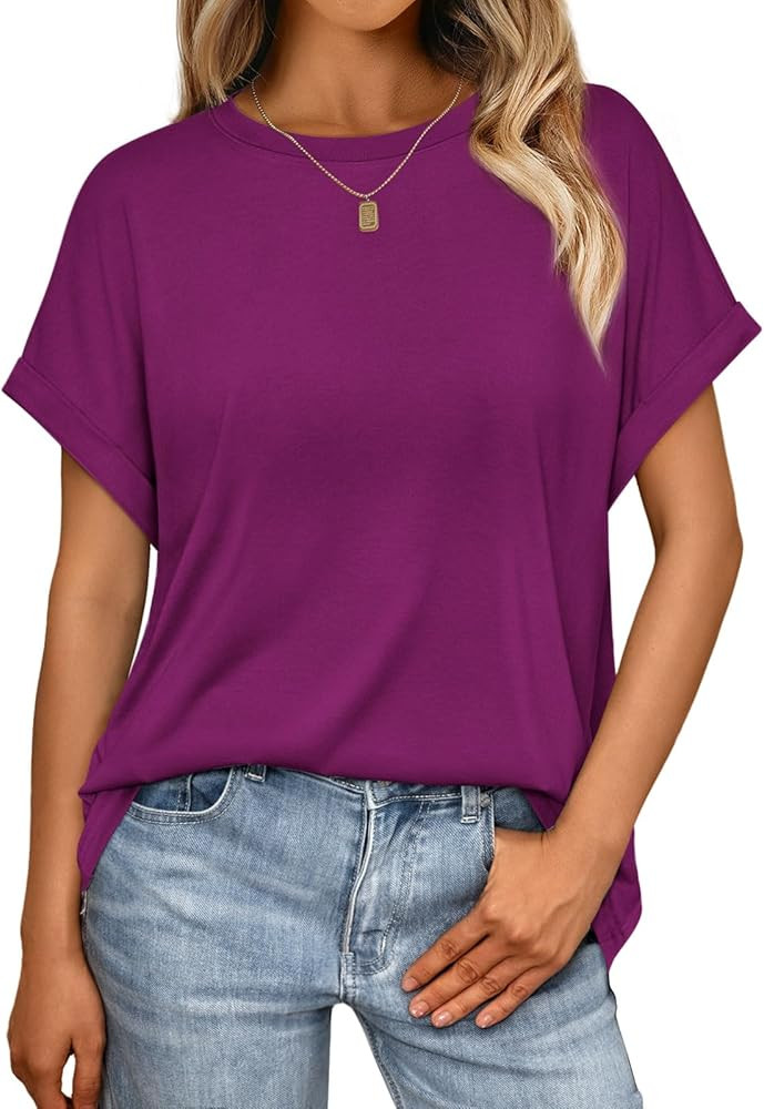 AUTOMET Womens Tops Oversized Business Casual Dressy Summer T Shirts Short Sleeve Clothes Fashion... | Amazon (US)