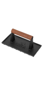 UNCO- Cast Iron Grill Press, 8.5 x 4.1 Inch, 2.6 lbs, Burger Press for Griddle, Sandwich Press, B... | Amazon (US)