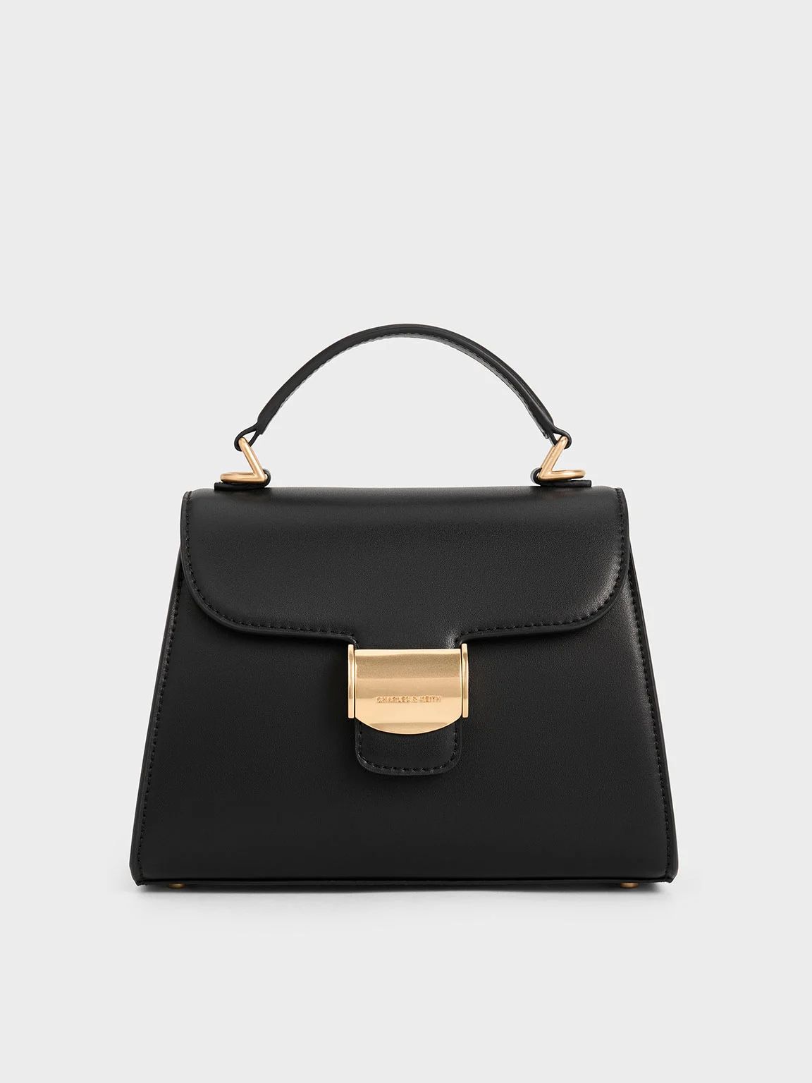 Violetta Trapeze Top Handle Bag
 - Black | Charles & Keith US