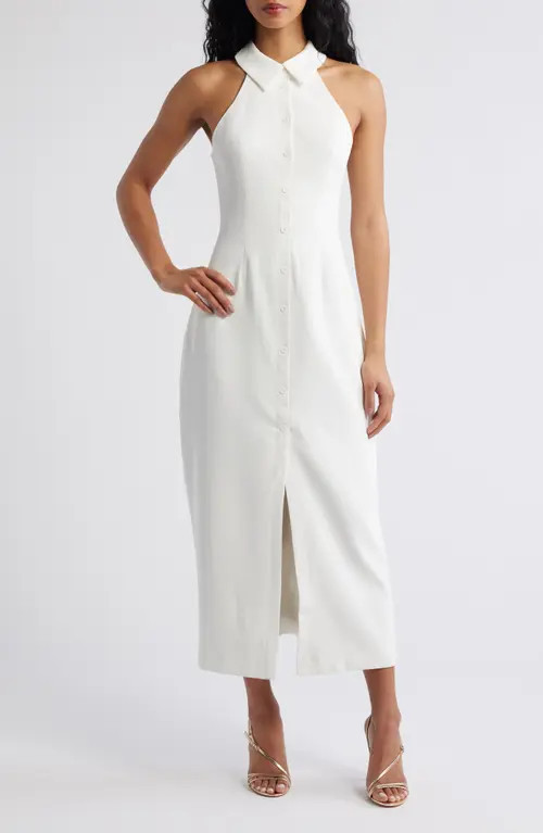 Odd Muse The Ultimate Muse Halter Neck Dress in White at Nordstrom, Size Large | Nordstrom