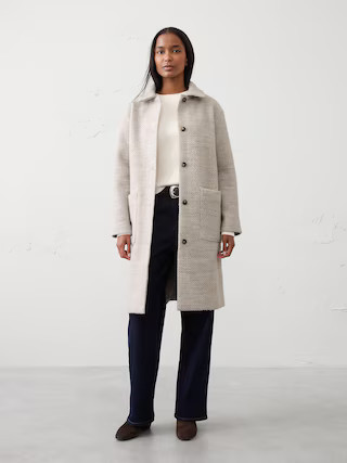 Knit Long Mac Coat | Banana Republic Factory
