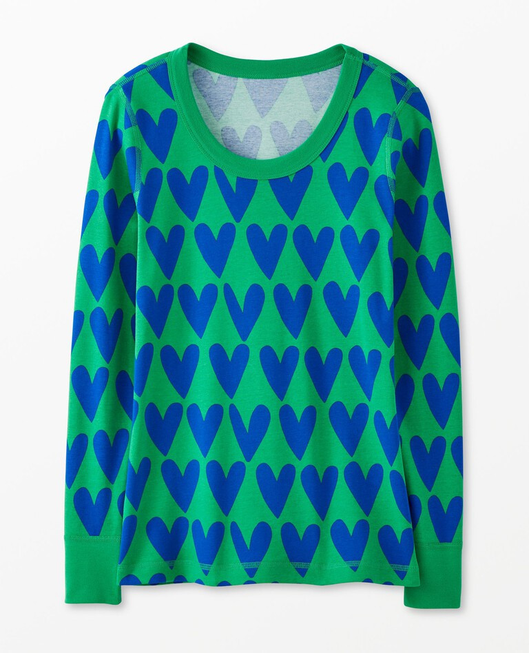 Women's Valentines Print Long John Pajama Top | Hanna Andersson