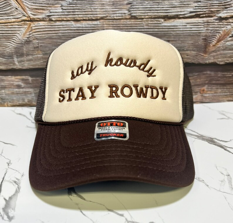Say Howdy Stay Rowdy Embroidered Retro Trucker Hat - Etsy | Etsy (US)