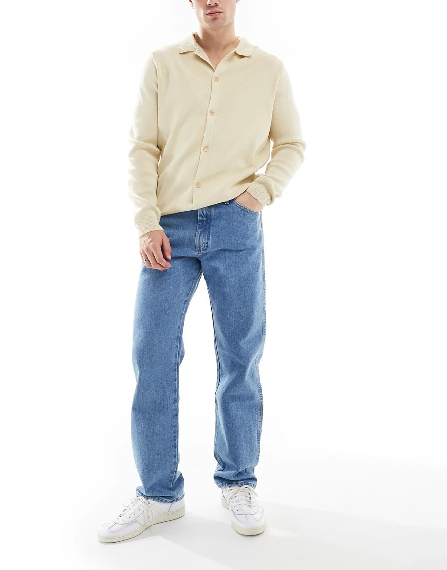 Wrangler 13MWZ original cowboy straight fit jeans in light wash-Blue | ASOS (Global)