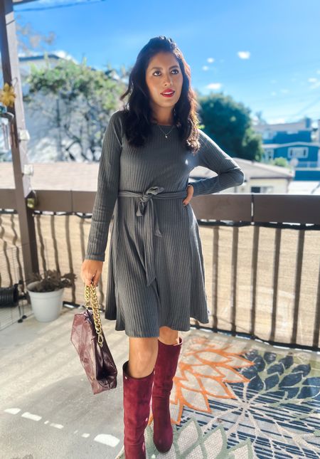 I found the cutest sweater dress for the season. Perfect length. Adding a pop purple color.

Dress size S
Boots size 8

Fall fashion. Fall dress. Sweater dress. Teacher outfit. Flowy dress. Fall fashion dress. Fall outfit. Holiday dress. Style. Chic style. Chic fashion. Girlie. Designer dupe. Boots. Dress. Purse. City girl. Beach girl. California style.

#LTKHoliday #LTKfindsunder50 #LTKCyberWeek