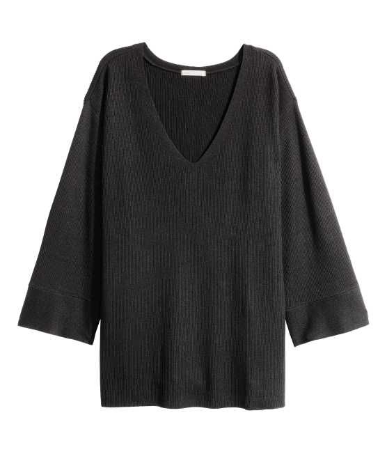 H&M - Knit Sweater - Dark gray melange - Women | H&M (US)