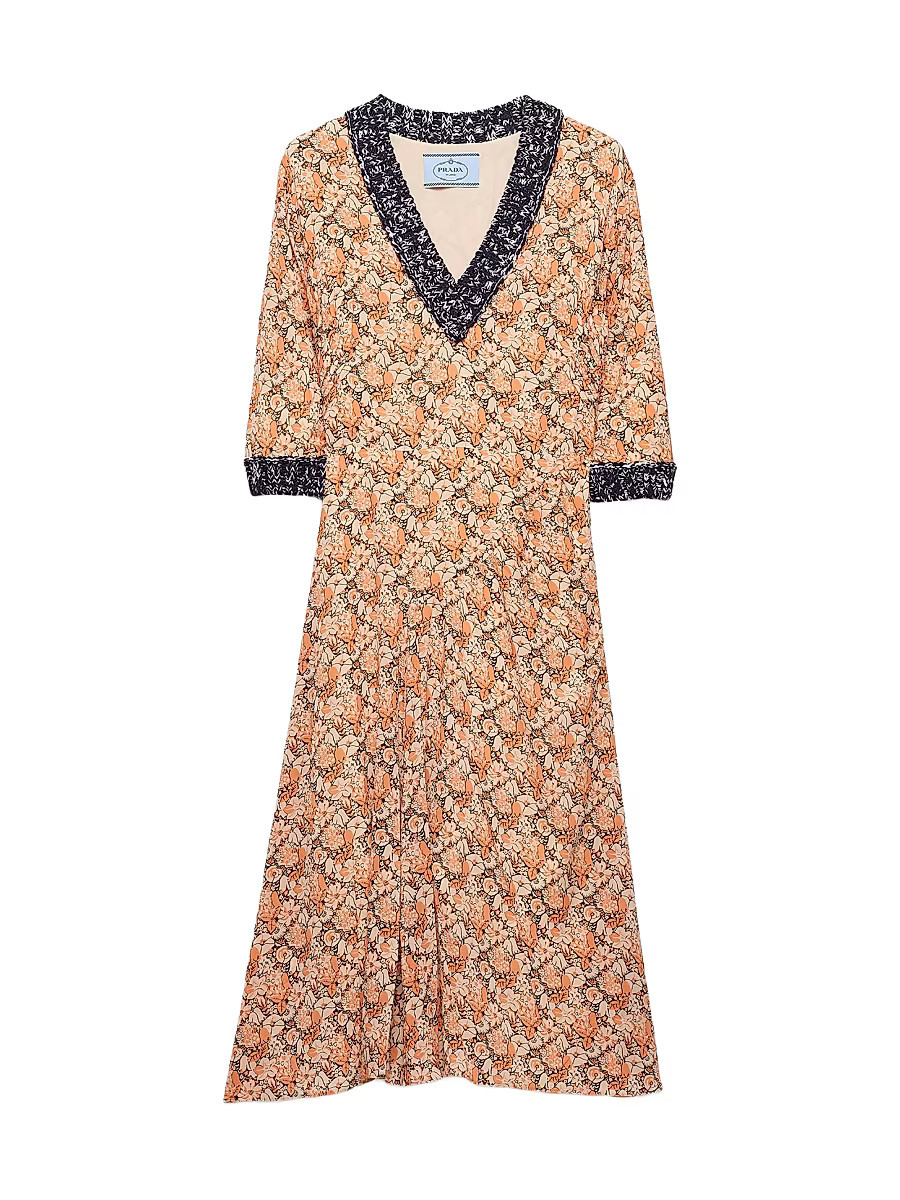 Women's Printed Georgette Dress - Orange - Size 4 | Saks Fifth Avenue